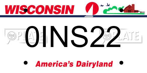 0INS22 Wisconsin License Plate