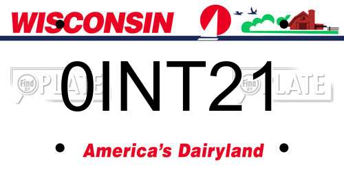 0INT21 Wisconsin License Plate
