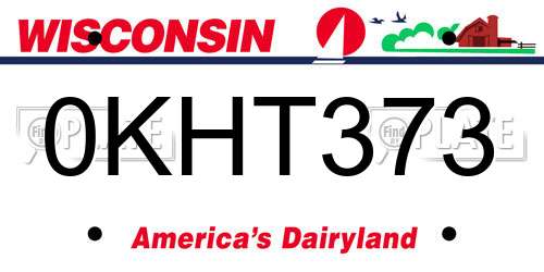 0KHT373 Wisconsin License Plate