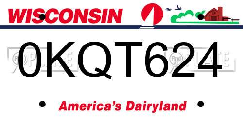 0KQT624 Wisconsin License Plate