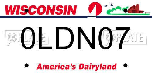 0LDN07 Wisconsin License Plate