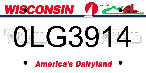 0LG3914 Wisconsin License Plate
