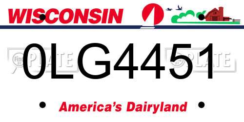 0LG4451 Wisconsin License Plate