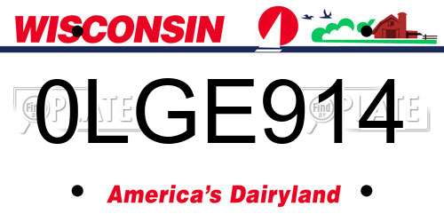0LGE914 Wisconsin License Plate