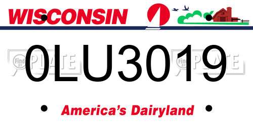 0LU3019 Wisconsin License Plate