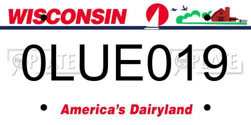 0LUE019 Wisconsin License Plate