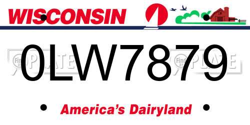 0LW7879 Wisconsin License Plate
