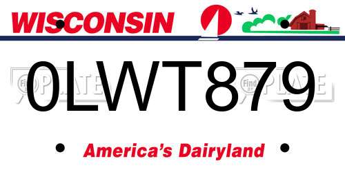 0LWT879 Wisconsin License Plate