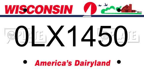 0LX1450 Wisconsin License Plate