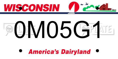 0M05G1 Wisconsin License Plate