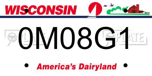 0M08G1 Wisconsin License Plate