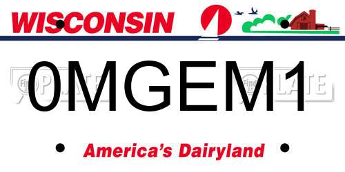 0MGEM1 Wisconsin License Plate