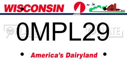 0MPL29 Wisconsin License Plate