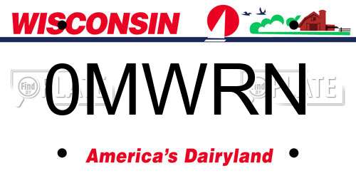 0MWRN Wisconsin License Plate