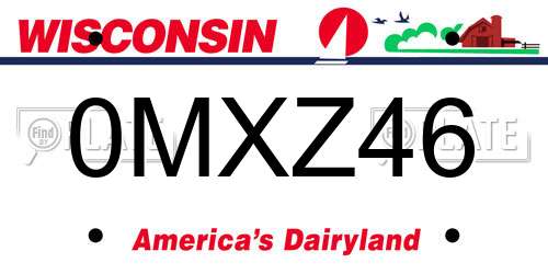 0MXZ46 Wisconsin License Plate