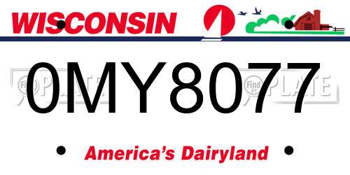 0MY8077 Wisconsin License Plate