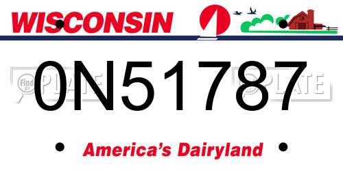 0N51787 Wisconsin License Plate