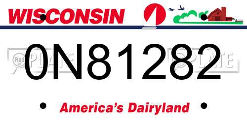 0N81282 Wisconsin License Plate