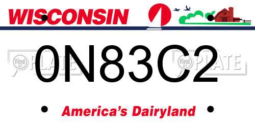 0N83C2 Wisconsin License Plate