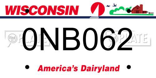 0NB062 Wisconsin License Plate