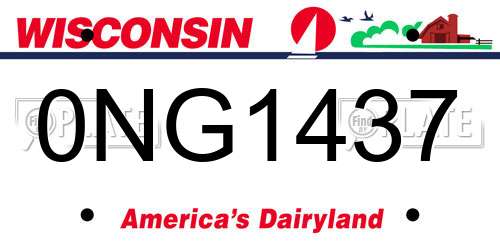 0NG1437 Wisconsin License Plate