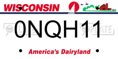 0NQH11 Wisconsin License Plate