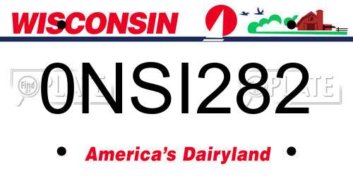0NSI282 Wisconsin License Plate