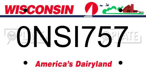 0NSI757 Wisconsin License Plate