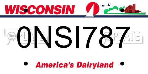 0NSI787 Wisconsin License Plate