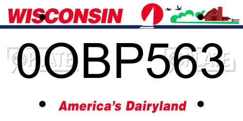 0OBP563 Wisconsin License Plate