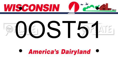 0OST51 Wisconsin License Plate