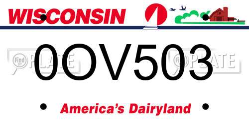 0OV503 Wisconsin License Plate
