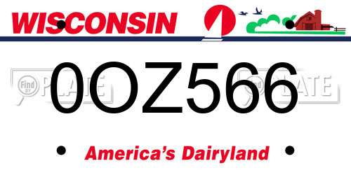 0OZ566 Wisconsin License Plate