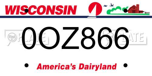 0OZ866 Wisconsin License Plate