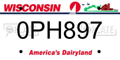 0PH897 Wisconsin License Plate