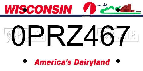 0PRZ467 Wisconsin License Plate