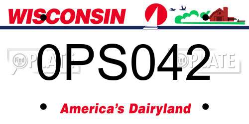 0PS042 Wisconsin License Plate
