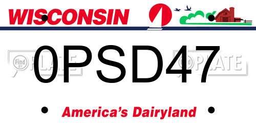 0PSD47 Wisconsin License Plate