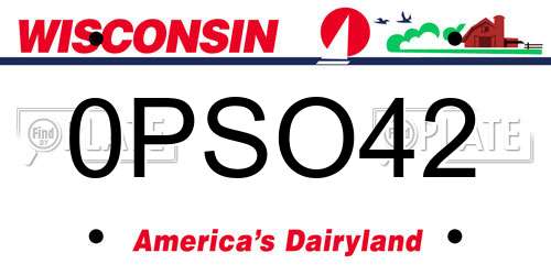 0PSO42 Wisconsin License Plate