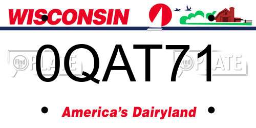 0QAT71 Wisconsin License Plate