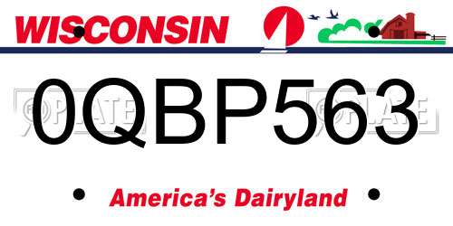 0QBP563 Wisconsin License Plate