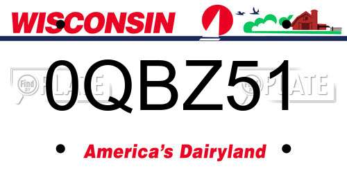 0QBZ51 Wisconsin License Plate