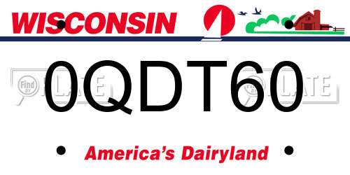 0QDT60 Wisconsin License Plate