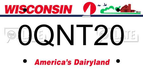 0QNT20 Wisconsin License Plate