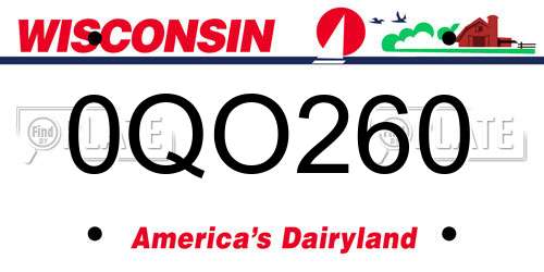 0QO260 Wisconsin License Plate