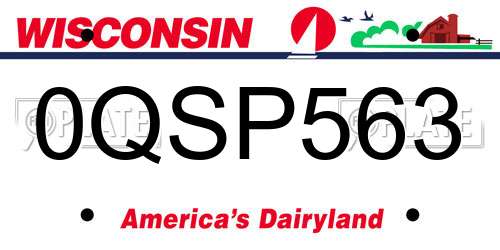 0QSP563 Wisconsin License Plate