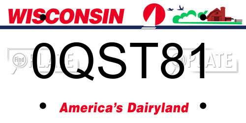 0QST81 Wisconsin License Plate