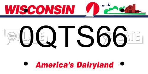 0QTS66 Wisconsin License Plate