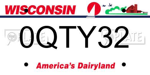 0QTY32 Wisconsin License Plate