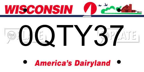 0QTY37 Wisconsin License Plate
